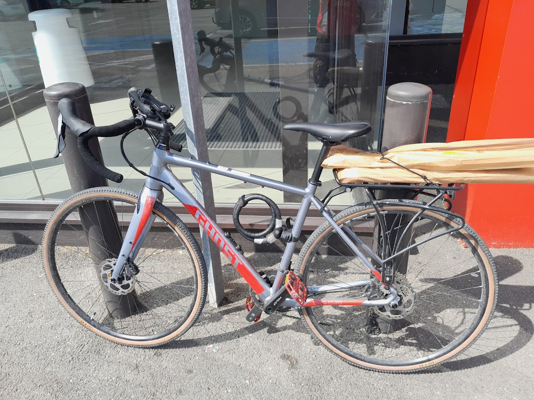I can easily fit at least 10 Baguettes on my bike, a Frenchman could
probably fit 20