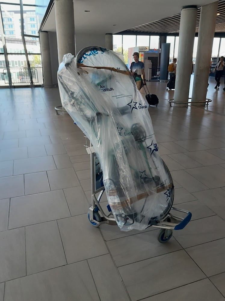 bike in a plastic bag