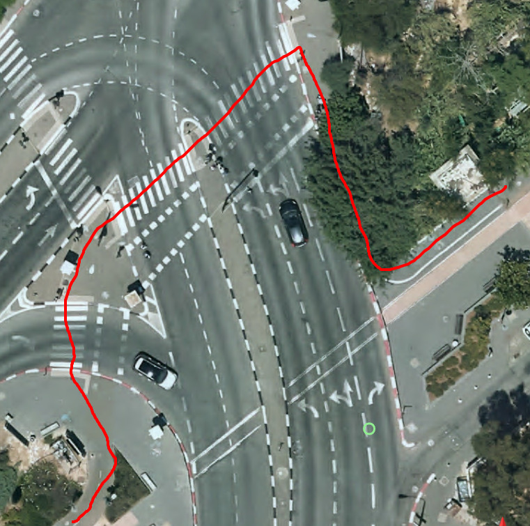 In Lyon (like with most countries), pedestrians simply walk straight
across.